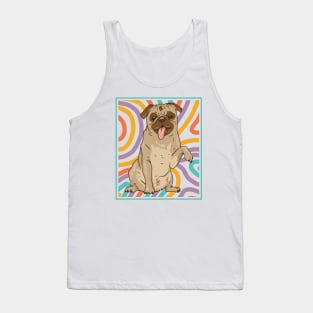 Cute and Colorful Portrait of a Pug Dog // Adorable Pug // Pug Mom KH Tank Top